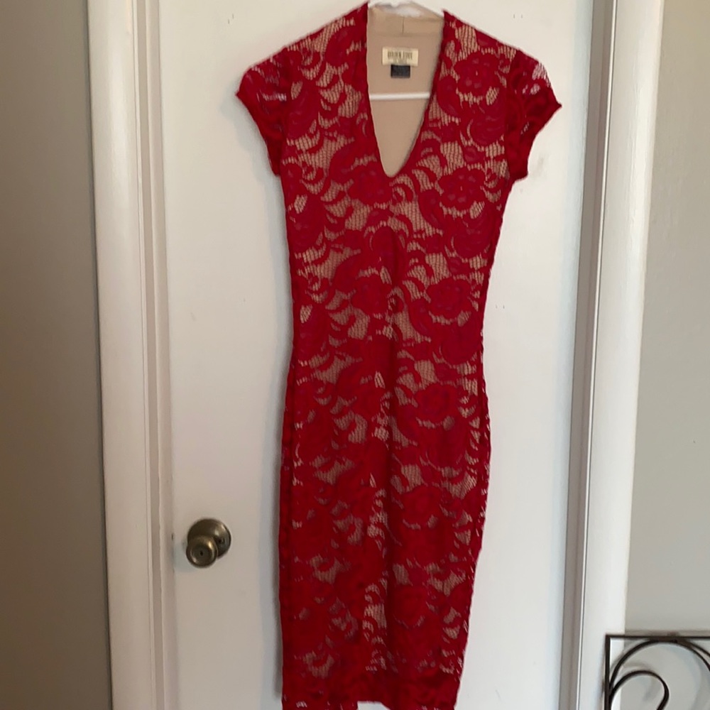 Red lace dress